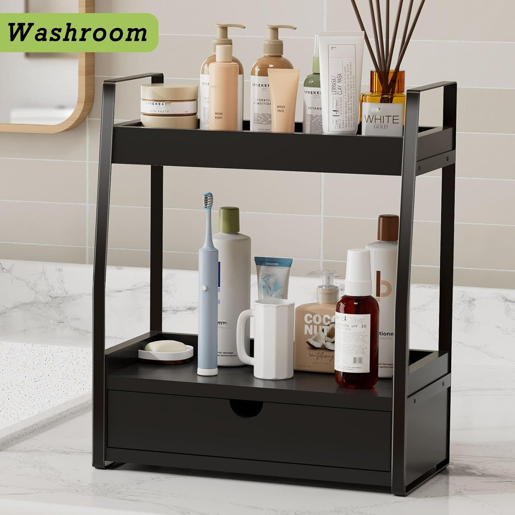 2-Tier Bathroom Organizer Countertop, Bathroom Sink Organizer