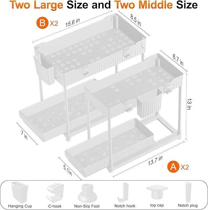 Sevenblue Under Sink Organizer, Bathroom Organizers and Storage, 2 Tier - Image 6