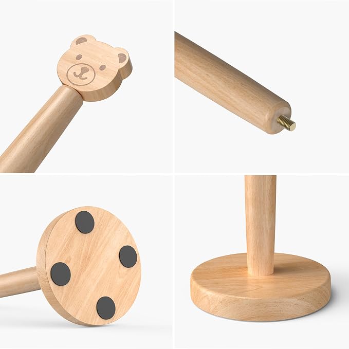 KitchLife Cute Wooden Paper Towel Holder Countertop - Image 6