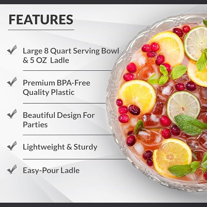 S.G Premium Quality Plastic Punch Bowl - Image 4