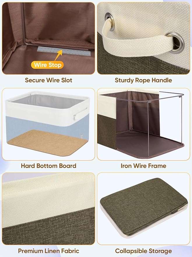 BALEINE 3 Pack Fabric Closet Storage Bins - Image 6