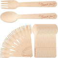 LemonRoad 200 Pcs Thank You Disposable Wooden Cutlery Set Bamboo Utensils 100 by Unknown