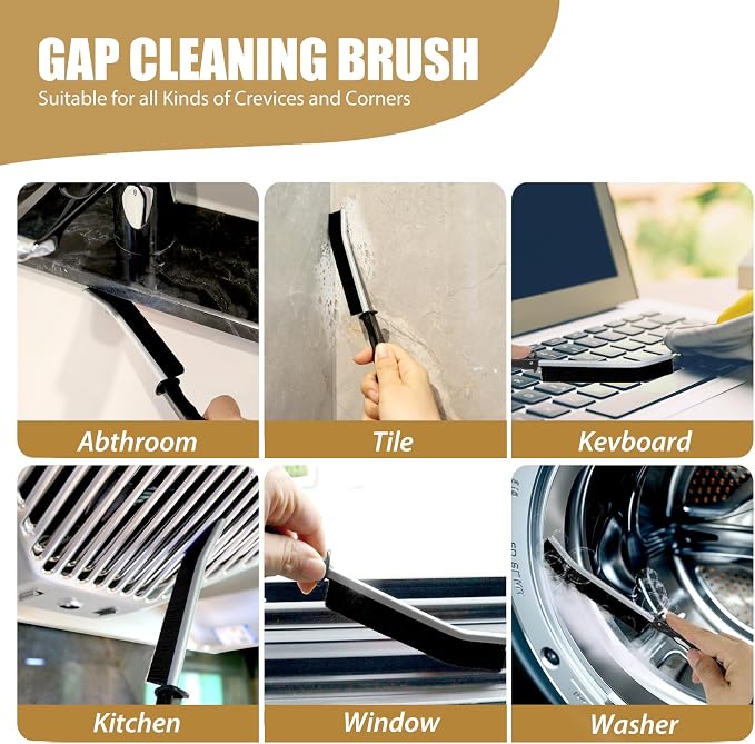 Household Gap Cleaning Brush Set, Grout Cleaner Brush, Hard Bristle Crevice - Image 2