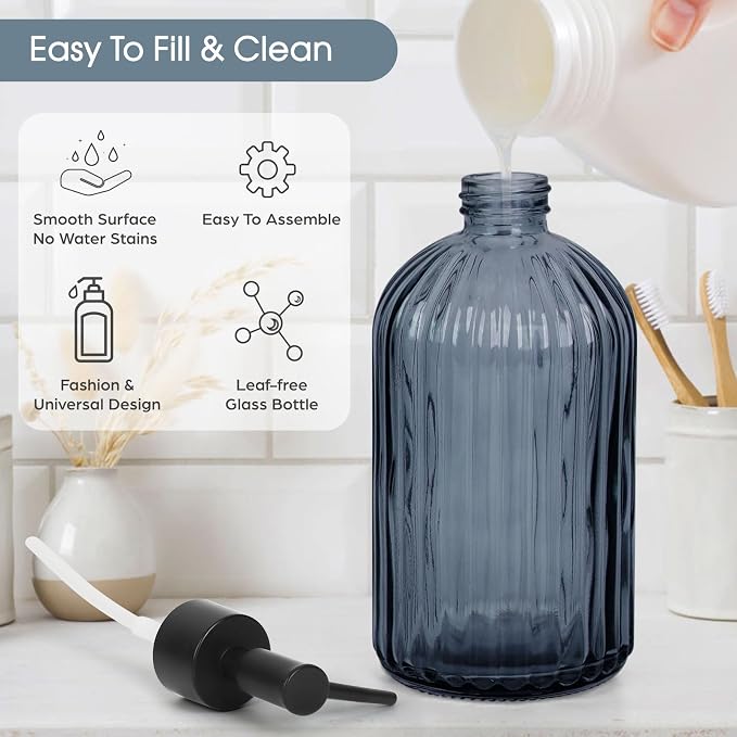 Topsky Stripe Glass Soap Dispenser - Image 2