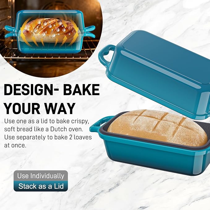 Enameled Cast Iron Sourdough Bread Dutch Oven, 8.5x4.5 Inch Loaf Cast Iron - Image 5