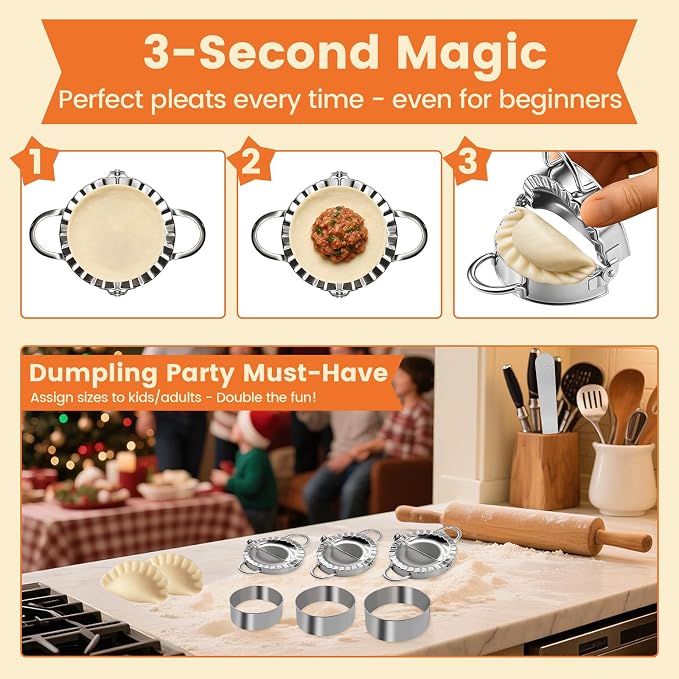 3-in-1 Stainless Steel Dumpling Maker Set - Image 6
