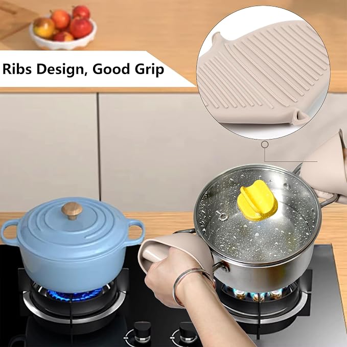 Silicone Oven Mitts Heat Resistant Pot Holders - Image 3