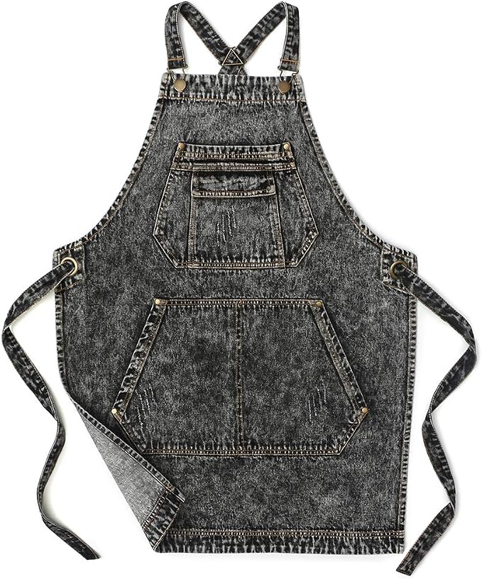Jeanerlor - Denim Apron with Pockets by Jeanerlor