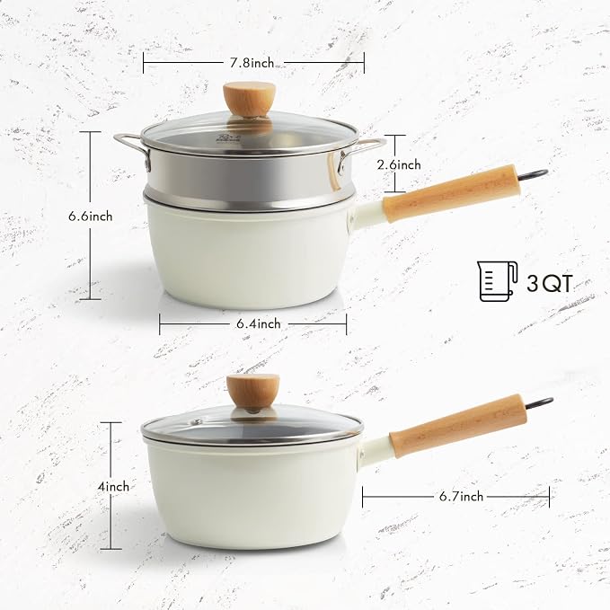 ROCKURWOK Ceramic Nonstick Sauce Pan, 3 QT Pot - Image 7