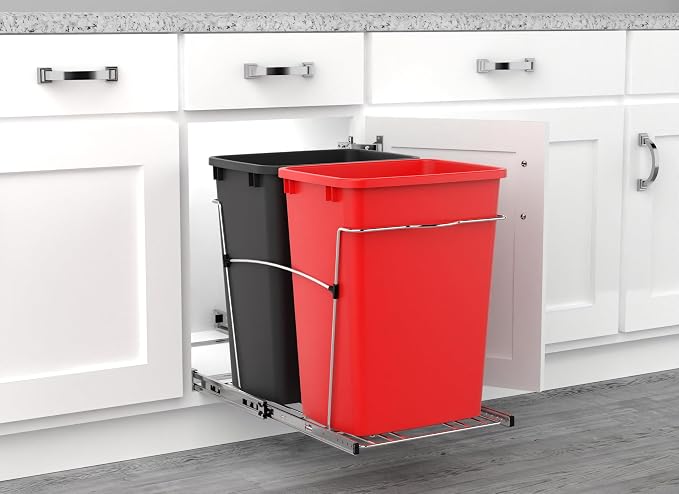Rev-A-Shelf RV-18KD-1618C-S Double Pullout Trash Can - Image 6