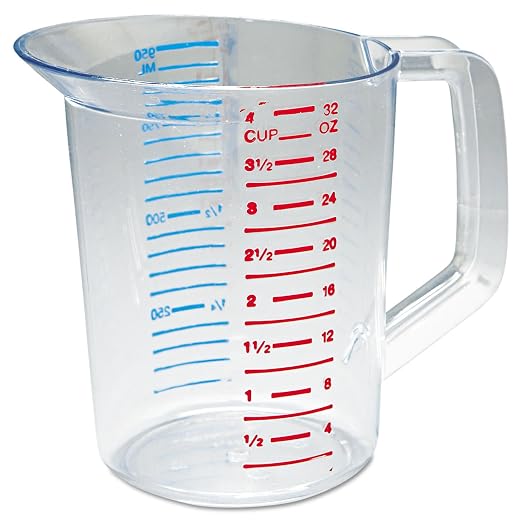 Rubbermaid Commercial Products Bouncer Clear Measuring Cup 4-Cup/1-Quart Clear by RubbermaidCommercialProducts