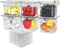 6 Pack Plastic Food Pan with Lid 1/6 Size 4 Inch Deep Restaurant Clear Food by HNEDSEN