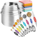 16 Pcs Magnetic Measuring Cups and Spoons Set, Stackable Metal Measure Cup by RUNZI
