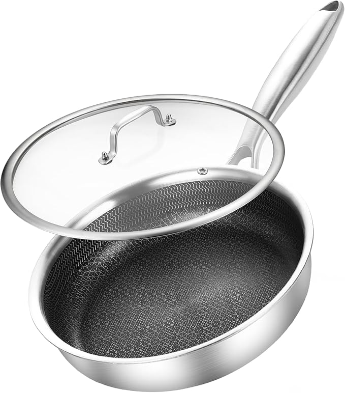 DELARLO 8inch Tri-Ply Stainless Steel Frying Pan by DELARLOCOOKWARE