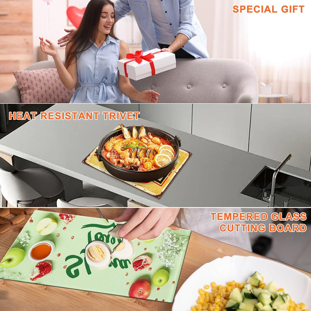 6Pcs Sublimation Cutting Board Blanks, 11x8 Inch Tempered Glass