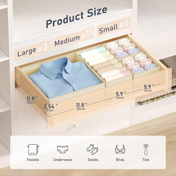 DIMJ Drawer Organizer Clothes 20 Pack - Image 2