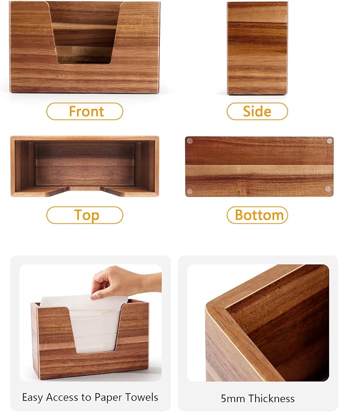 Wooden Paper Towel Holder, Napkin Holder - Image 4