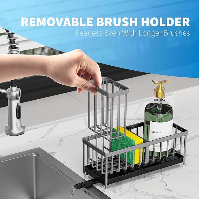 Cisily Sponge Holder for Kitchen Sink, Sink Caddy Organizer - Image 4