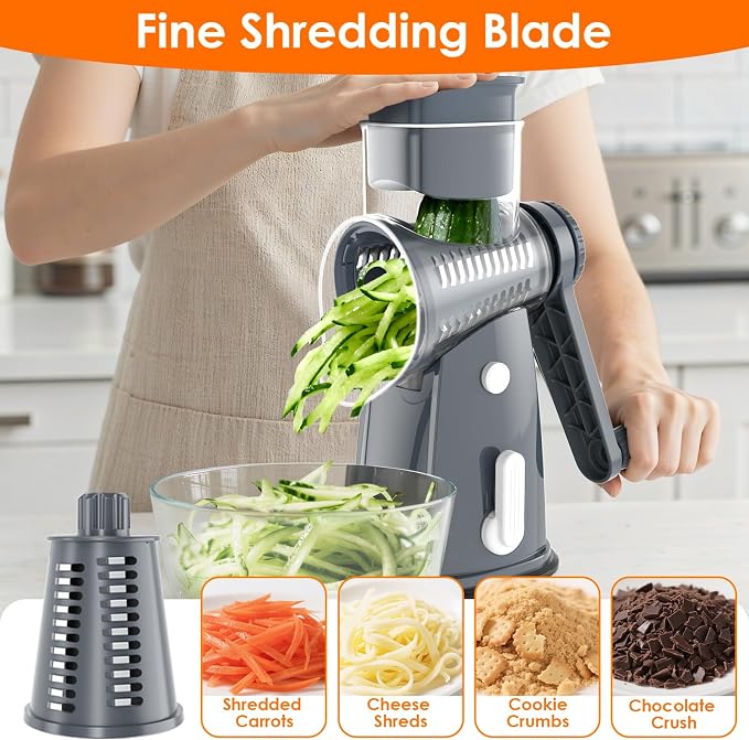 MealHelper 5 Blade Rotary Cheese Grater Hand Crank - Image 7