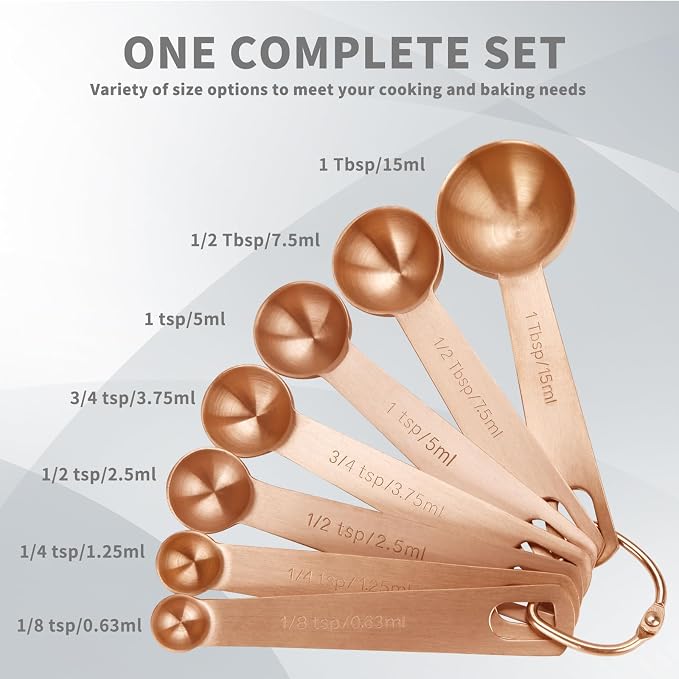 Measuring Spoons, SUS304 Stainless Steel Measuring Cups Set of 7 Piece: 1Tbsp - Image 2