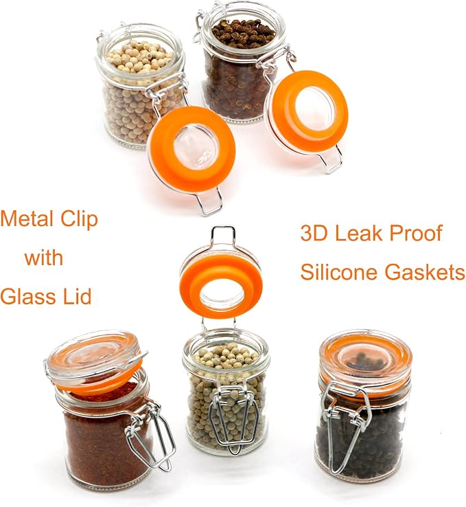 1.7 oz Mini Glass Spice Bottles, 24 Pack Small Glass Jars - Image 5