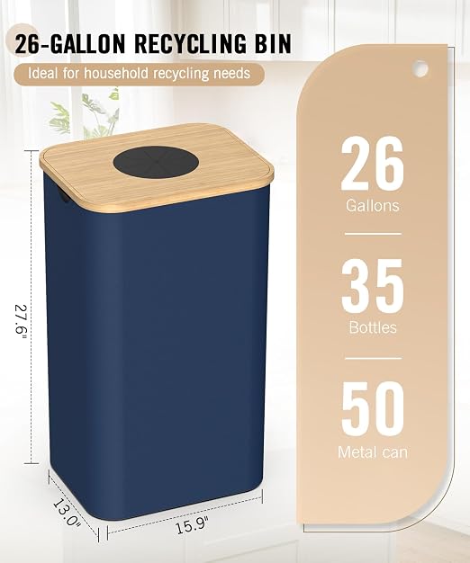 Recycling Bins for Kitchen, 26 Gallon Recycle Bin - Image 4