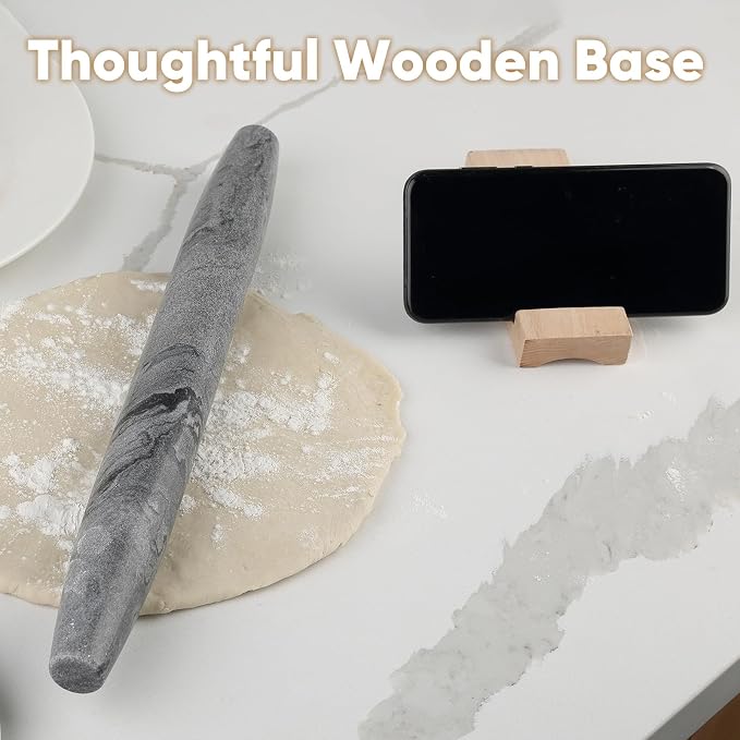Koville African Natural Marble French Rolling Pin, 16inch Non-Stick Rolling Pin - Image 7