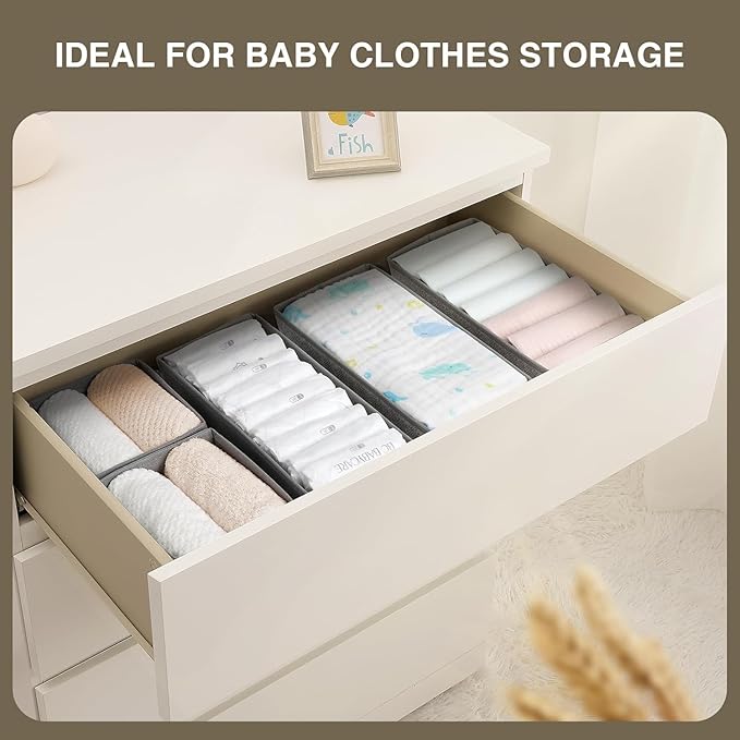 DIMJ Drawer Organizers for Clothing, Fabric Closet Organizers and Storage - Image 3