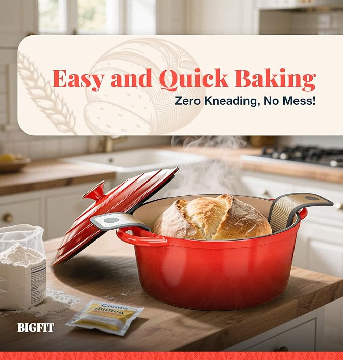 Cast Iron Dutch Oven for Bread Baking, - Image 2