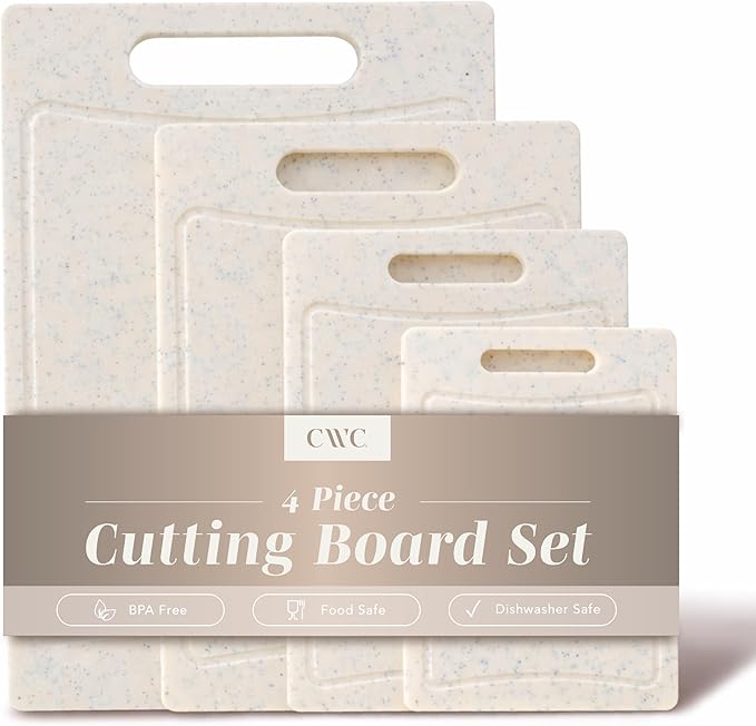COOK WITH COLOR Non-Slip Cutting Board Set – Kitchen Essentials with Easy Grip by CookwithColor