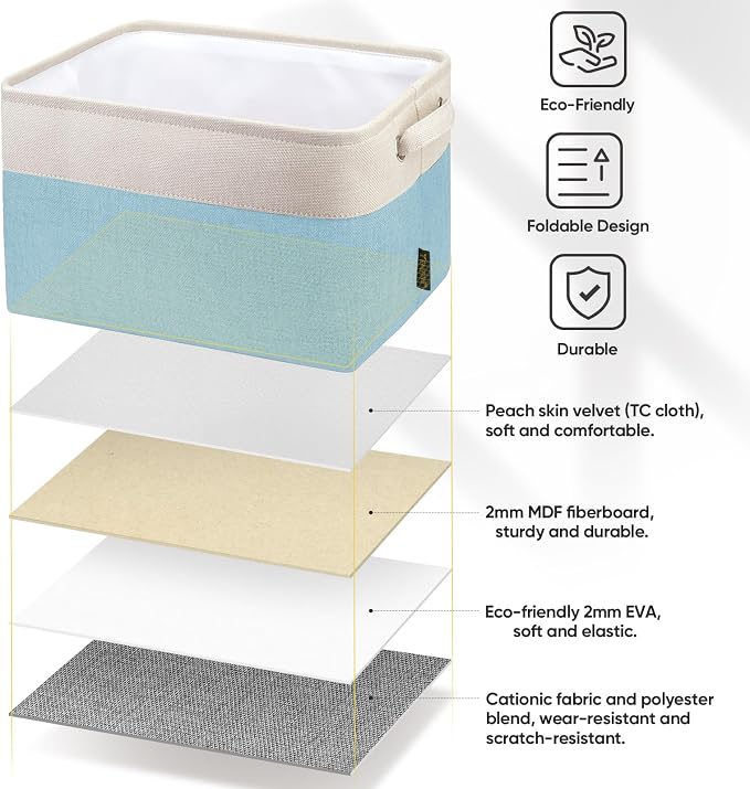 BALEINE 3 Pack Fabric Closet Storage Bins - Image 4