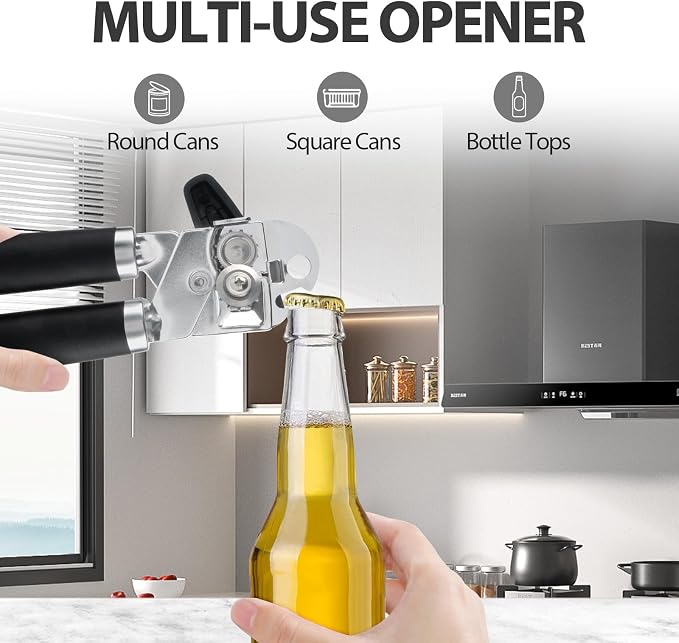 Safring Can Opener Manual, Heavy Duty Handheld Strong Can Opener - Image 5