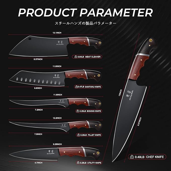 DRGSKL Kitchen Knife Set with Bag - Image 8