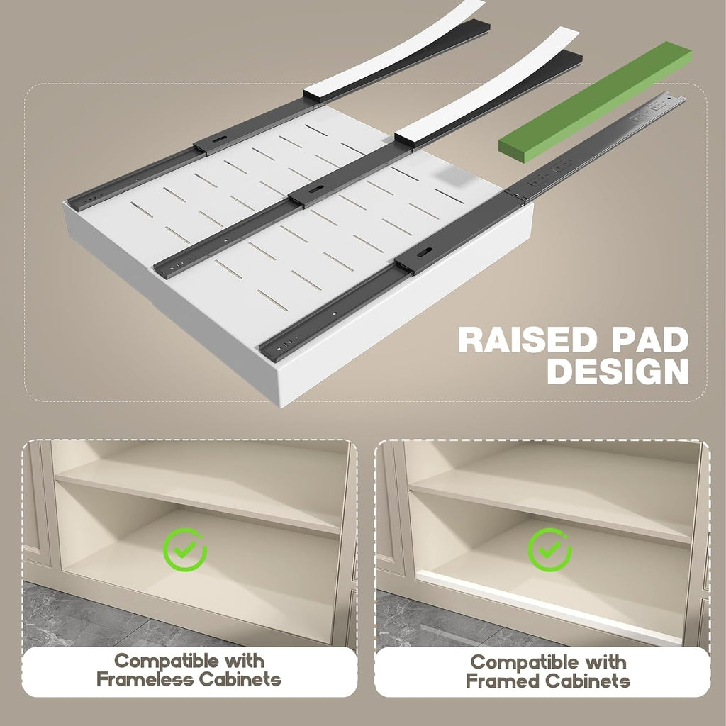 6 Pack Pull Out Cabinet Organizer 21" Deep,Full Extension 3 Slide