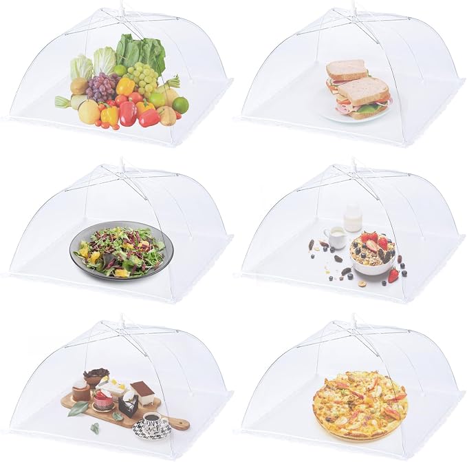 Husfunov 6 Pack Mesh Food Covers, Pop-Up Serving Dish Covers Tent Umbrella by Unknown