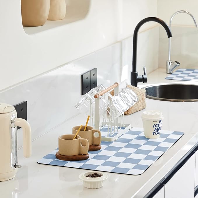 Ohocut Checkered Dish Drying Mat by Ohocut