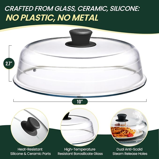 2 in 1, Glass Microwave Splatter Cover - Image 2