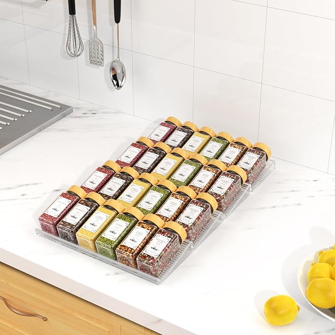 24 Spice Jars with Spice Drawer Organizer, 355 Spice Labels, 2 Pack Expandable - Image 7