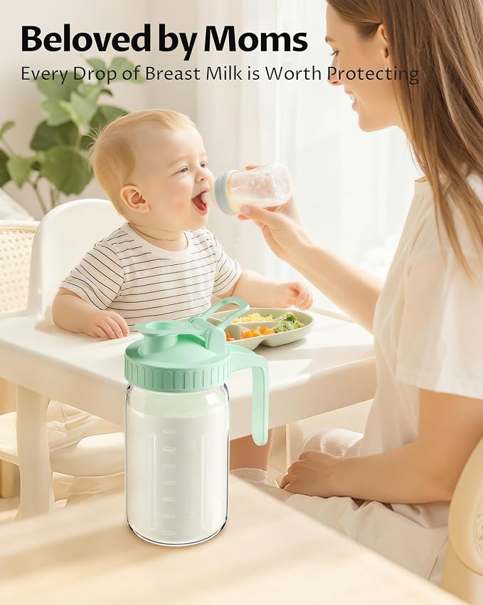 32oz Breast Milk Pitcher with Lid – Leak-Proof & Airtight Glass Storage - Image 7