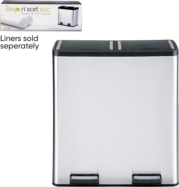 Step N' Sort The 18.5 Gallon Extra Large Capacity, Dual Trash and Recycling Bin - Image 9