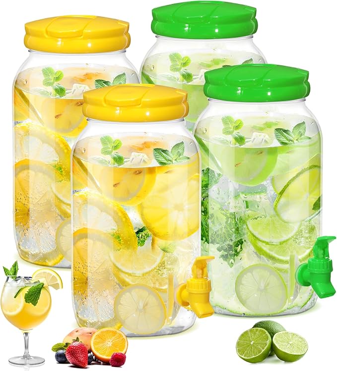 Uiifan 4 Pcs 1 Gallon Plastic Drink Dispenser by Uiifan