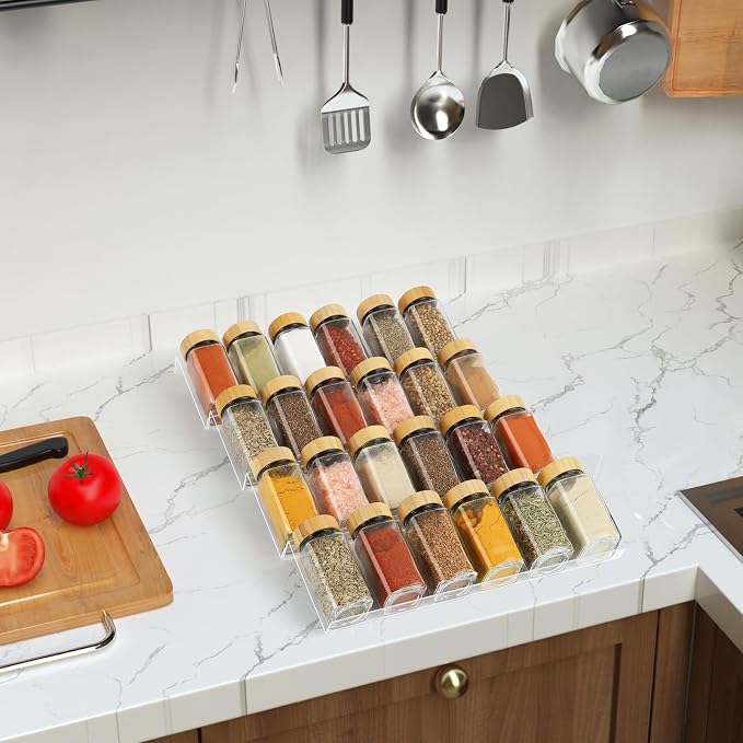 Suneerplay Spice Drawer Organizer 4 Tier, Acrylic Seasoning Organizer Rack - Image 7