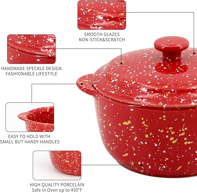 4-Pack 10 Oz Ceramic Mini Cocotte Set - Image 3