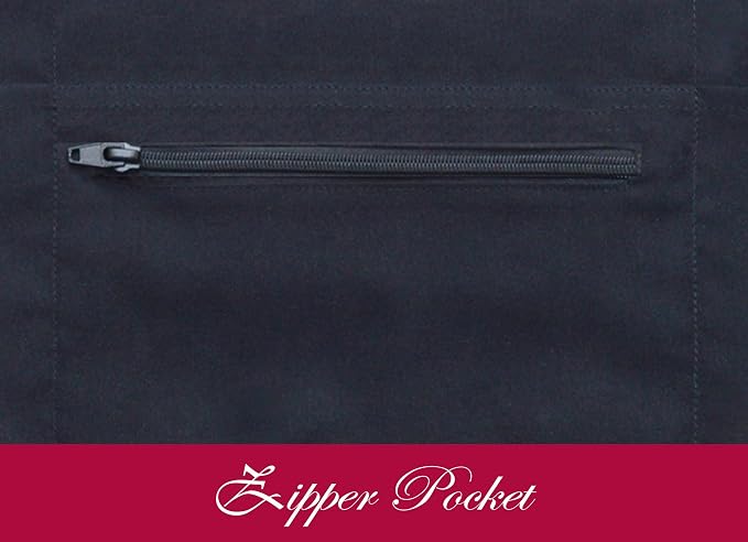 7 Pockets Server Aprons with Zipper Pocket - Image 3