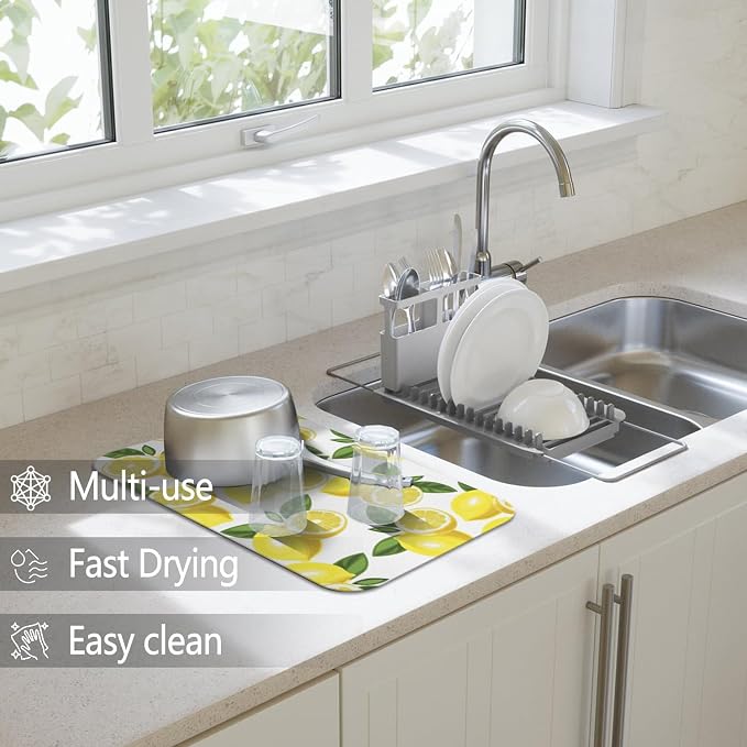 Dish Drying Mat for Kitchen Counter 2 Pack - Image 2