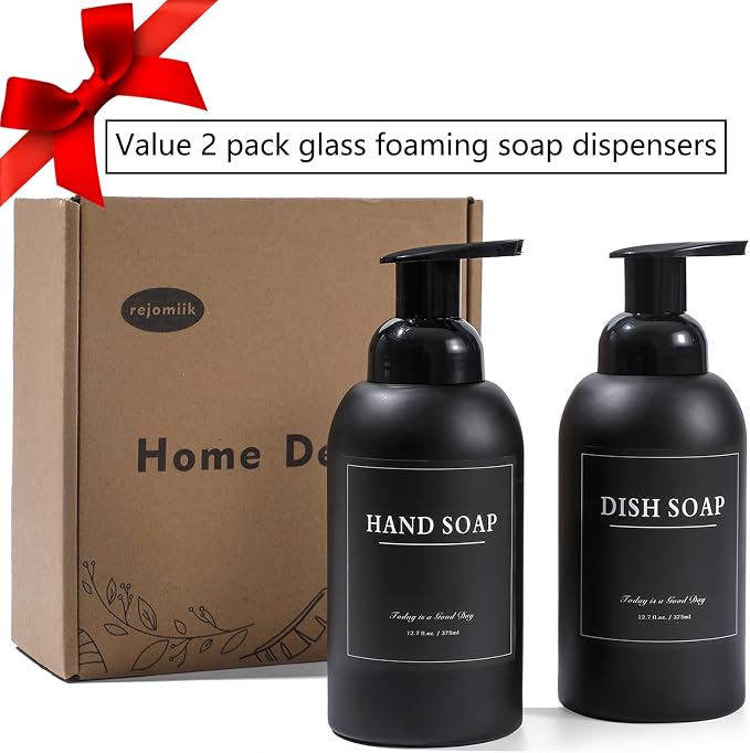 rejomiik 2 Pack Foaming Thick Glass Foam Hand Soap Dispenser - Image 6