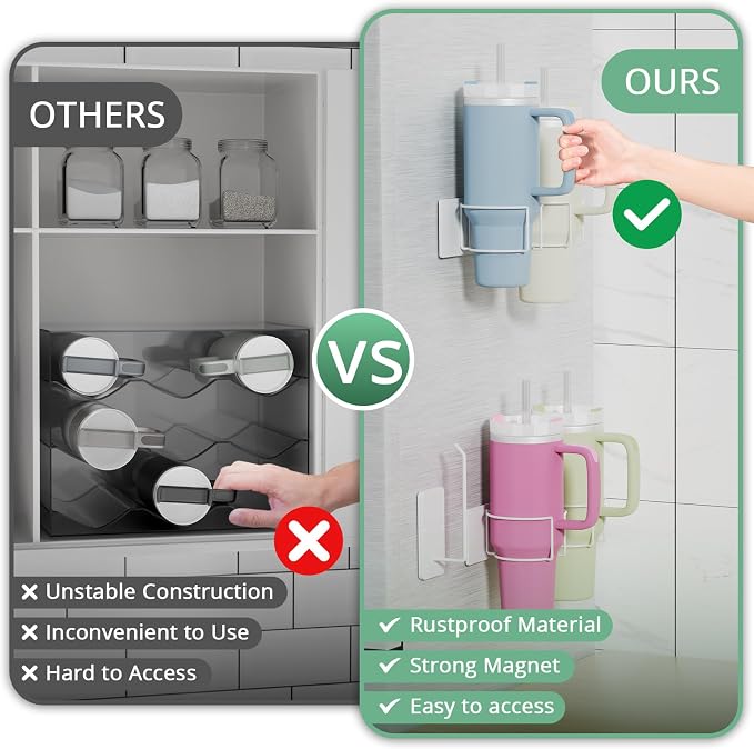 Magnetic Stanley Cup Holder for Refrigerator, Water Bottle Organizer for - Image 4
