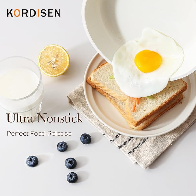 Kordisen Nonstick Ceramic Frying Pan Set, 3 Piece Ceramic Skillet Set, Healthy - Image 2
