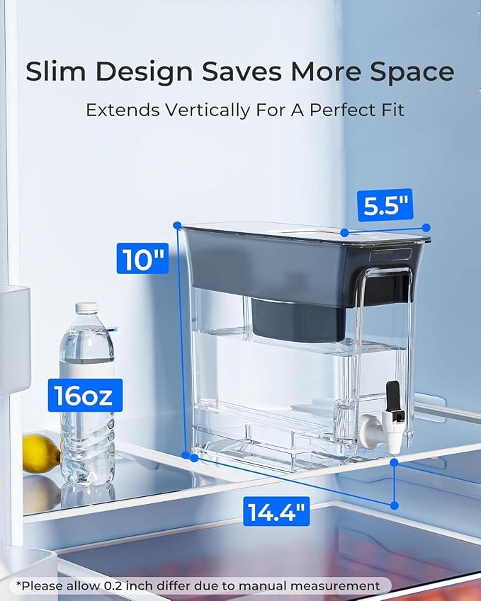 Waterdrop 35-Cup Slim Water Filter Dispenser, Large Capacity Water Filter - Image 2
