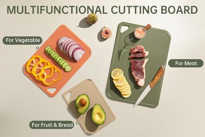 THETCHRY Plastic Cutting Board Set, Cutting Boards - Image 4